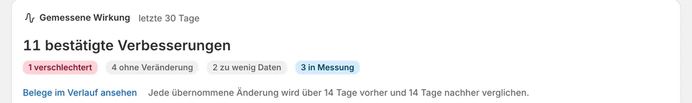 Gemessene Wirkung: bestätigte Verbesserungen nach 14 Tagen